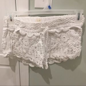 White Surf Gypsy Crochet Shorts