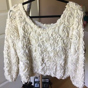American Apparel 3D Flower Mesh Jumper