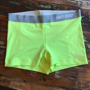 Yellow Nike Pro Spandex