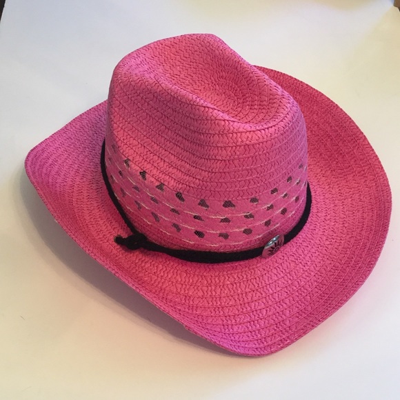 Boutique Accessories - Pink Straw Cwoboy Hat, NWOT Boutique Accessories - Pink Straw Cwoboy Hat, NWOT