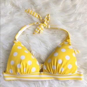 Victoria secret yellow polka for bikini top