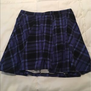 Blue plaid skirt