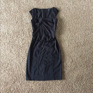 Black dress with belt