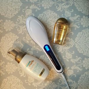 Hair straightening brush