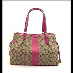 🔥FIRE SALE🔥Coach Signature Stripe Drawstring Bag