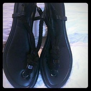 MK black sandals