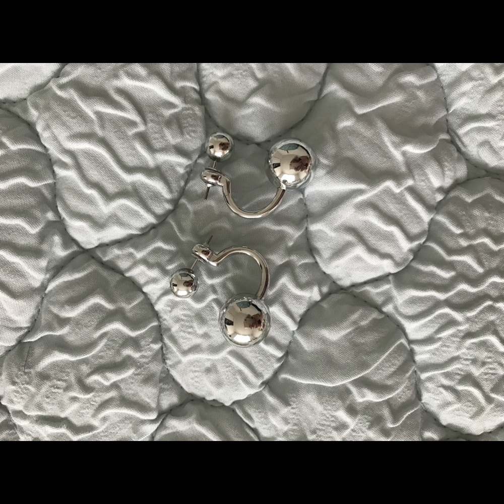 Sterling Silver Dangling Ball Illusion Earrings