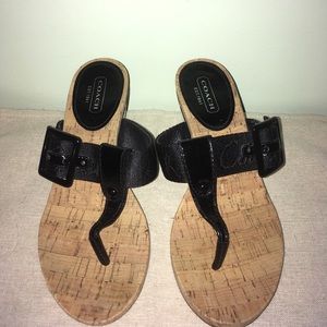 Never worn Coach wedge heels