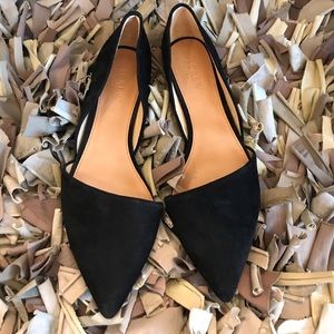 Brand new J Crew Zoe D'Orsay Black suede flats