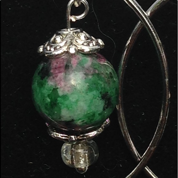 Ruby Zoisite Hoop Earrings - Picture 5 of 5