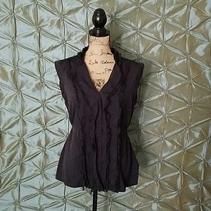 Black converse blouse with ruffles