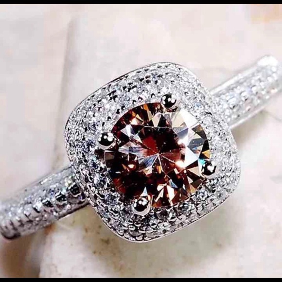 🎉HP🎉 SS 3CT Padparadscha & Topaz ring - Picture 4 of 4