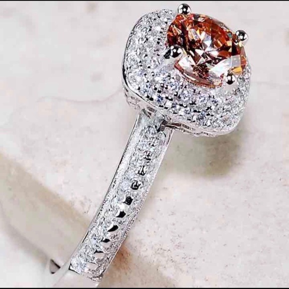 🎉HP🎉 SS 3CT Padparadscha & Topaz ring - Picture 3 of 4