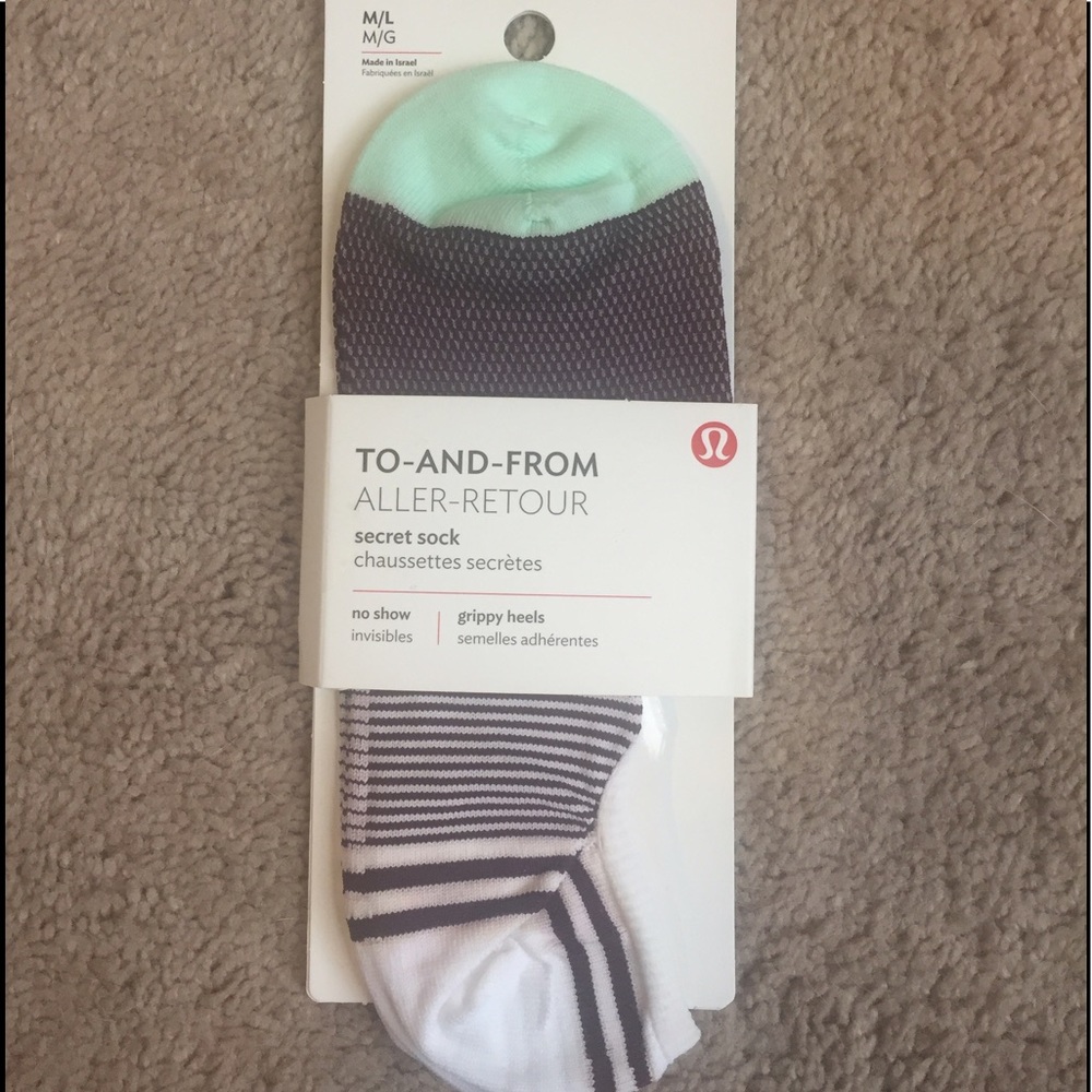 To-And-From Lululemon Secret Socks - M/L - NEW!