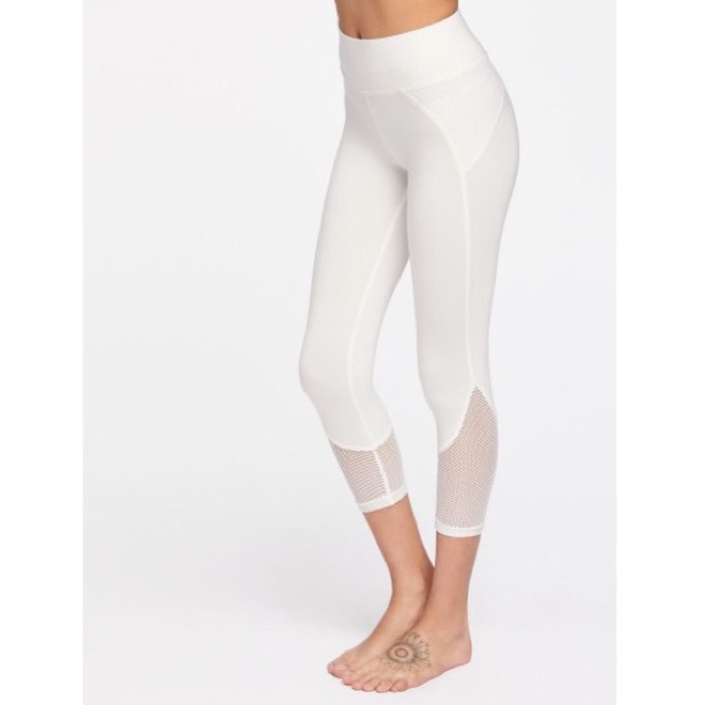 White mesh cutout leggings size Small BNWT