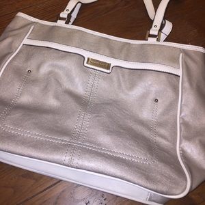 Silver and white Franco Sarto tote going going....