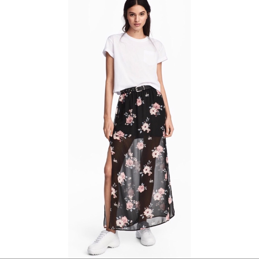 H&M Long Floral Skirt