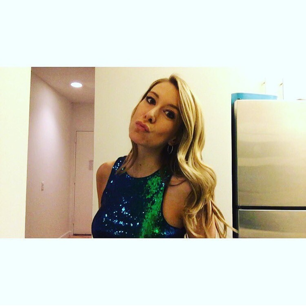 Green Sequined crop top