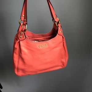Peach/Coral Coach shoulder bag