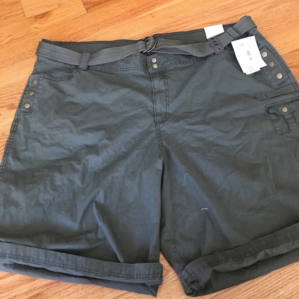 Olive green cargo shorts