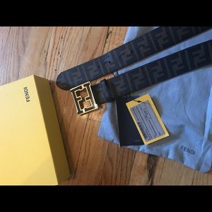Fendi College Brown Zucca Belt