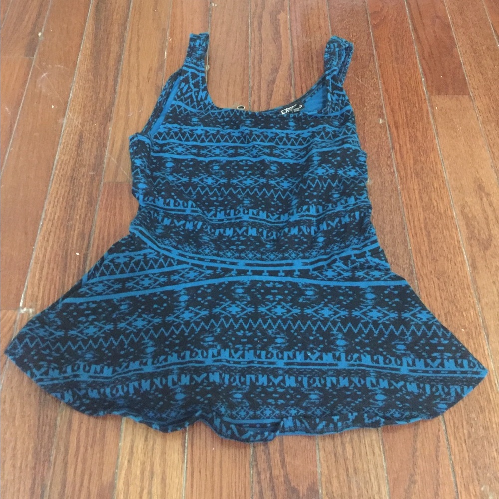Peplum top with aztec print