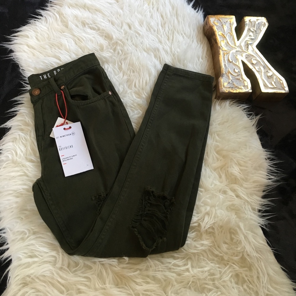 Cotton On Distressed Boyfriend Army Skinny Jeans