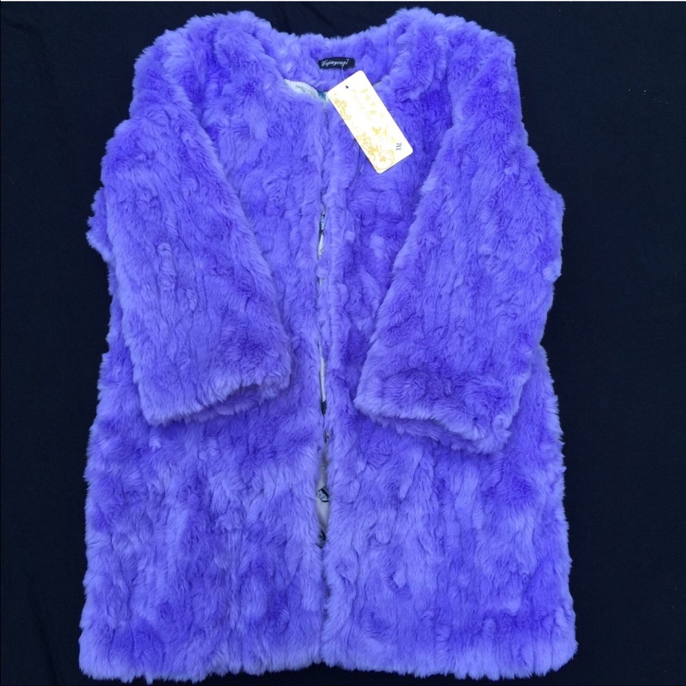NWT Purple Faux Fur Coat