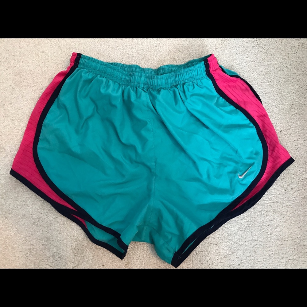 Women's Teal&Pink Nike Tempo Running Shorts Size S