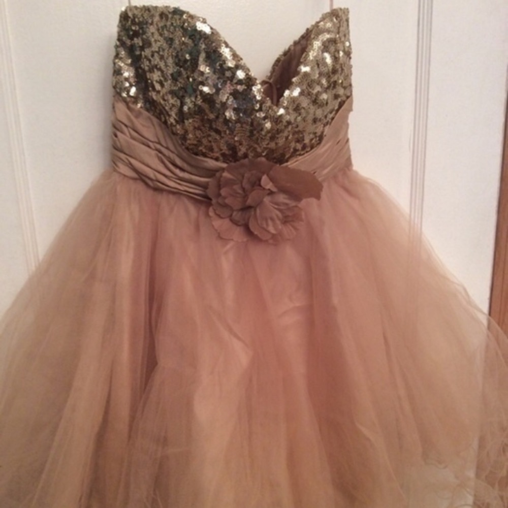 Gold homecoming dress