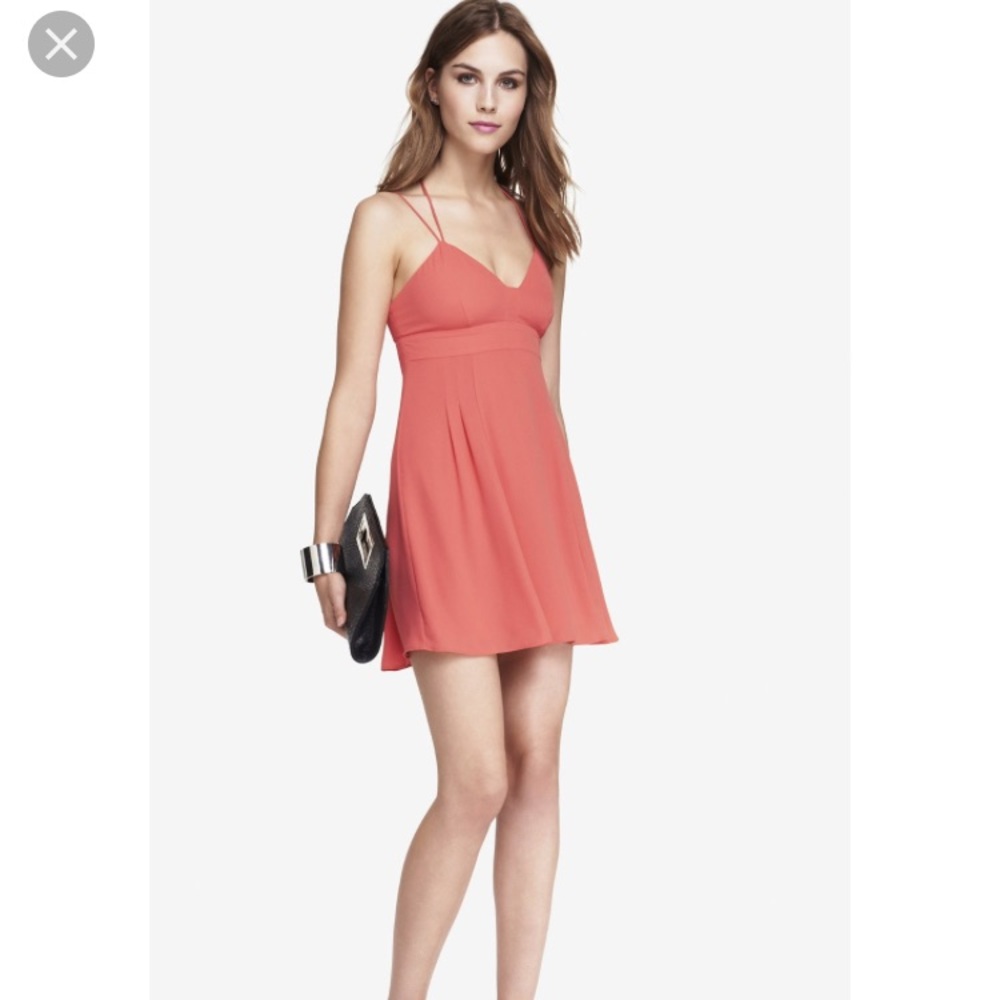 Express Babydoll Coral Strappy Dress NWOT!