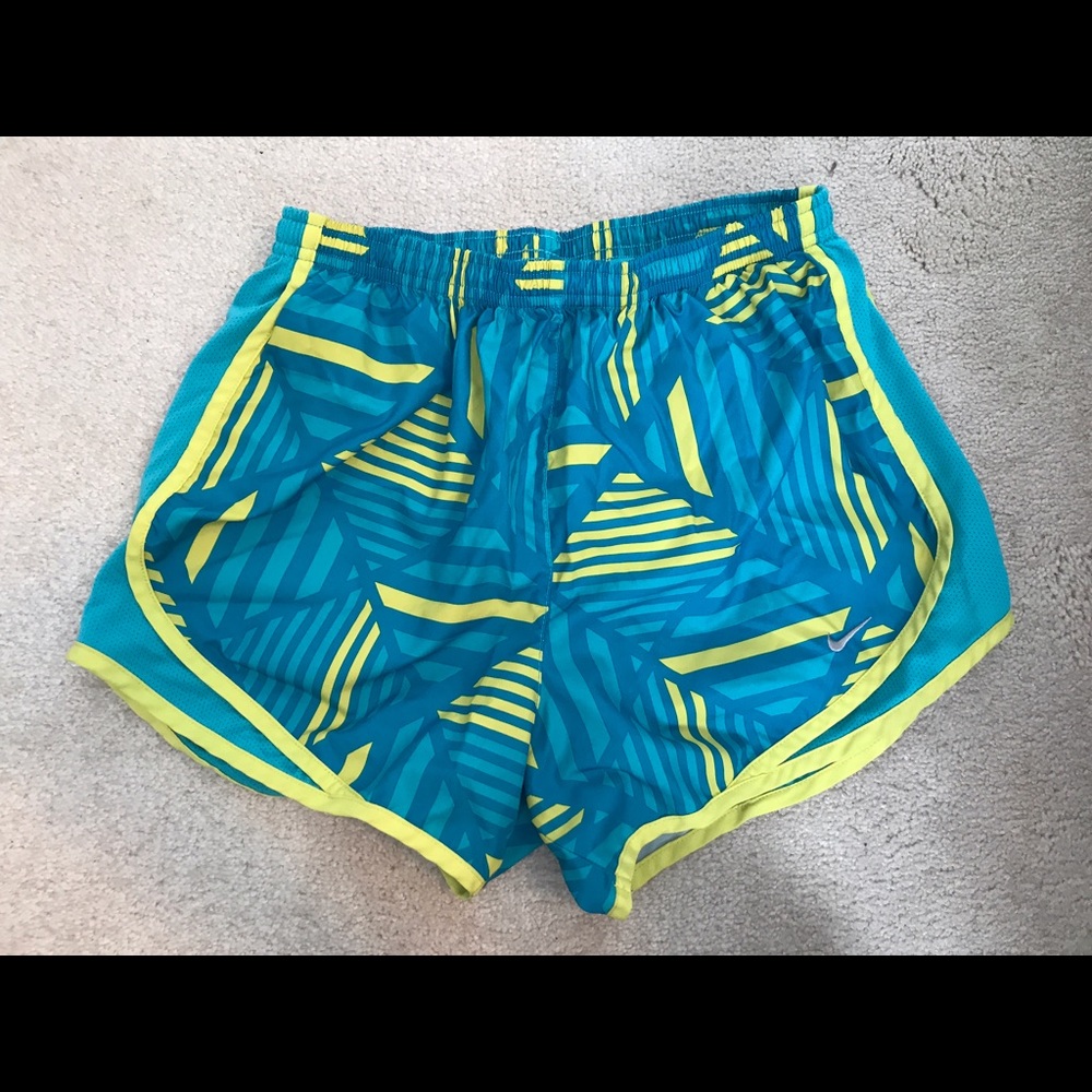 Women's Blue&Yellow Nike Tempo Running Shorts Sz S