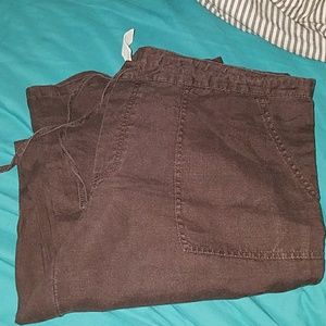 Brown linen pants