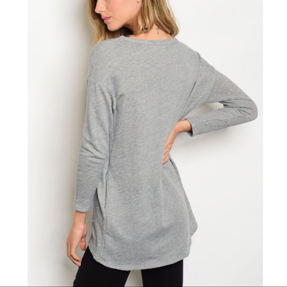 LAST - NARNY distressed choker top - H. GREY - Picture 2 of 2