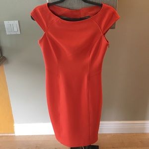 coral pencil dress