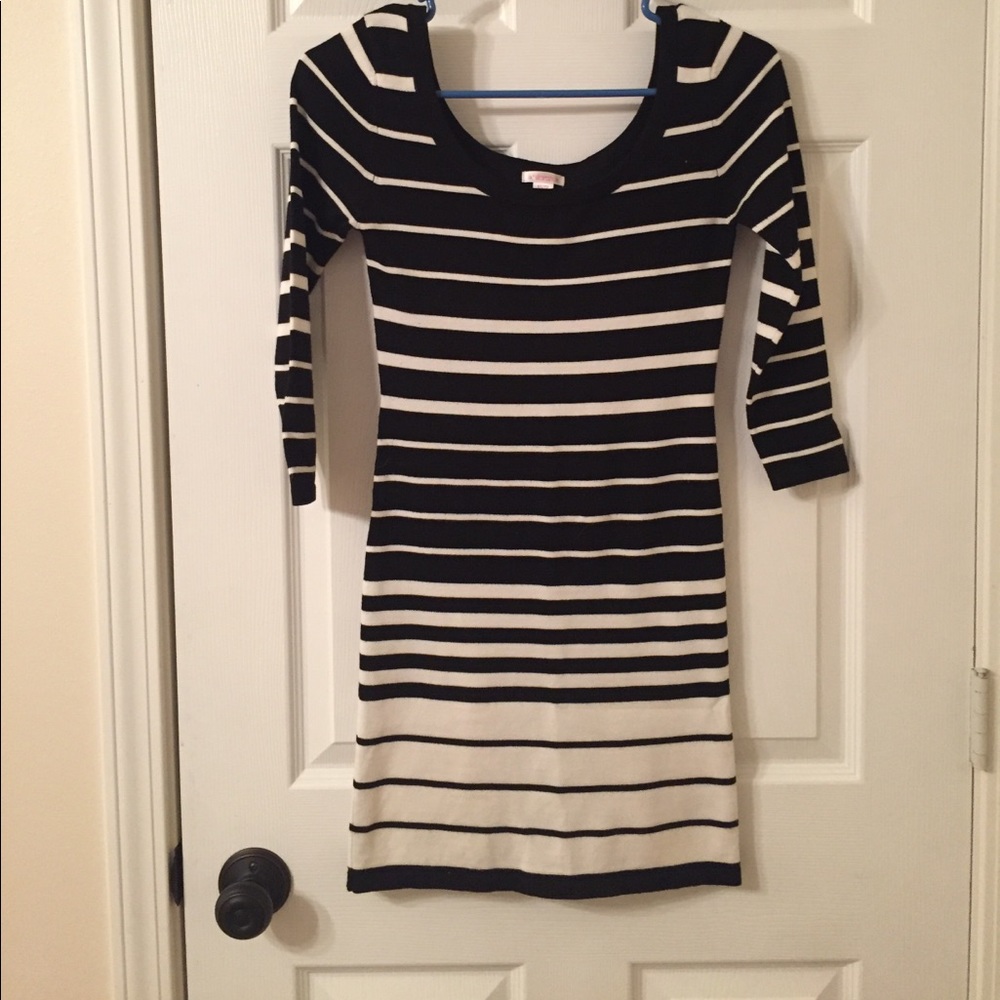 Tight black and white dress