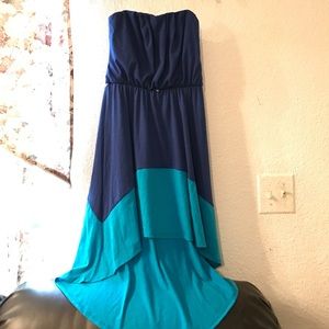 High low colorblock dress