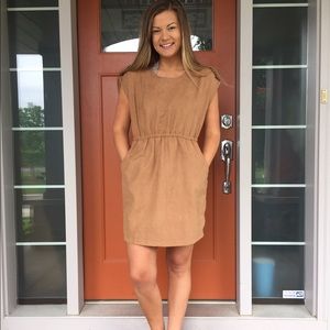 Brown suede w cinched waist!!! WORN ONCE