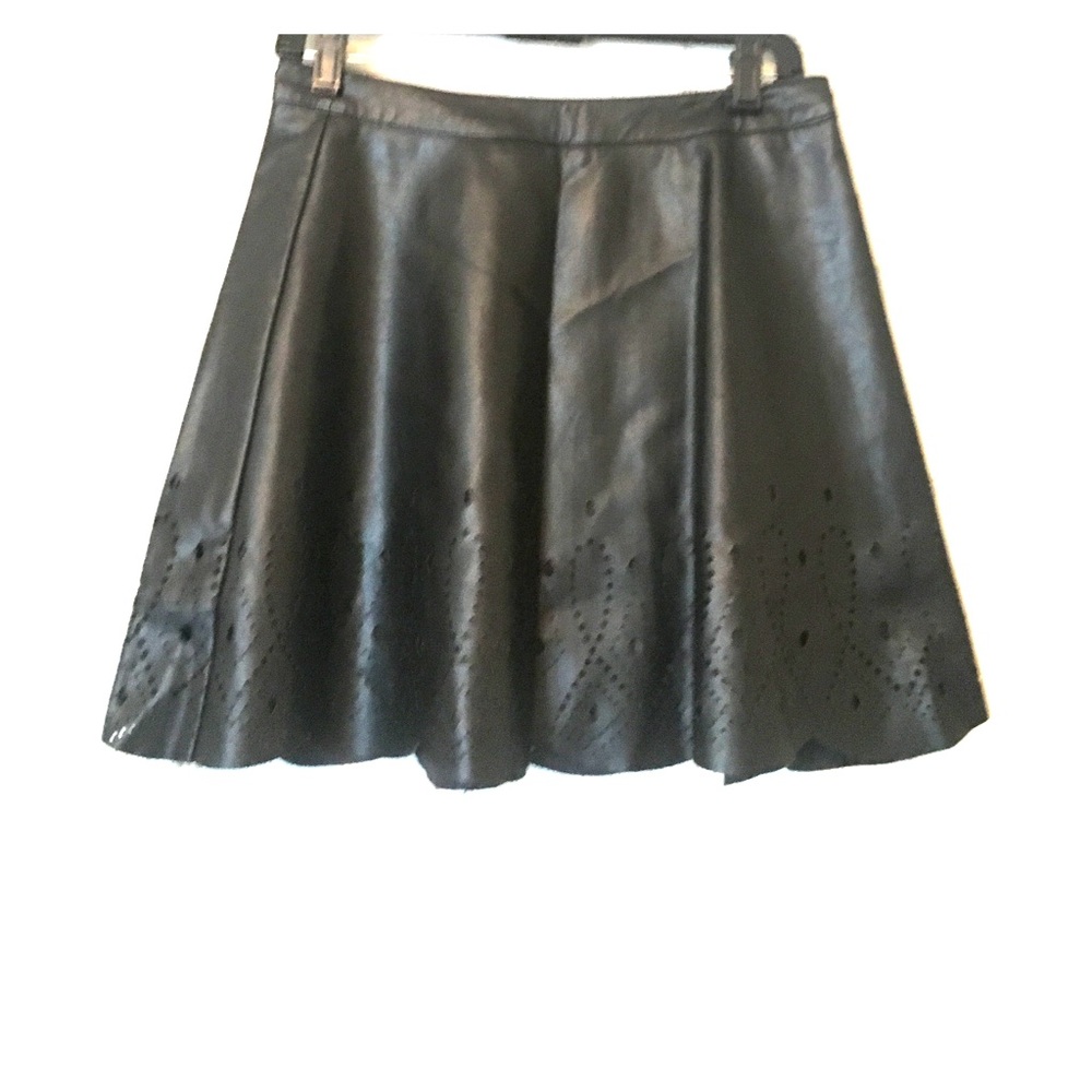 ellison ellison ellison black leather skirt