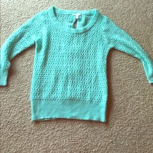 Teal cable knit sweater