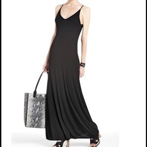 BCBG "Neva" essential tank black ribbed maxi dress