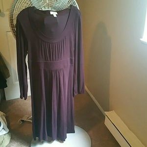 Ann Taylor Loft Deep Purple Empire Dress 14