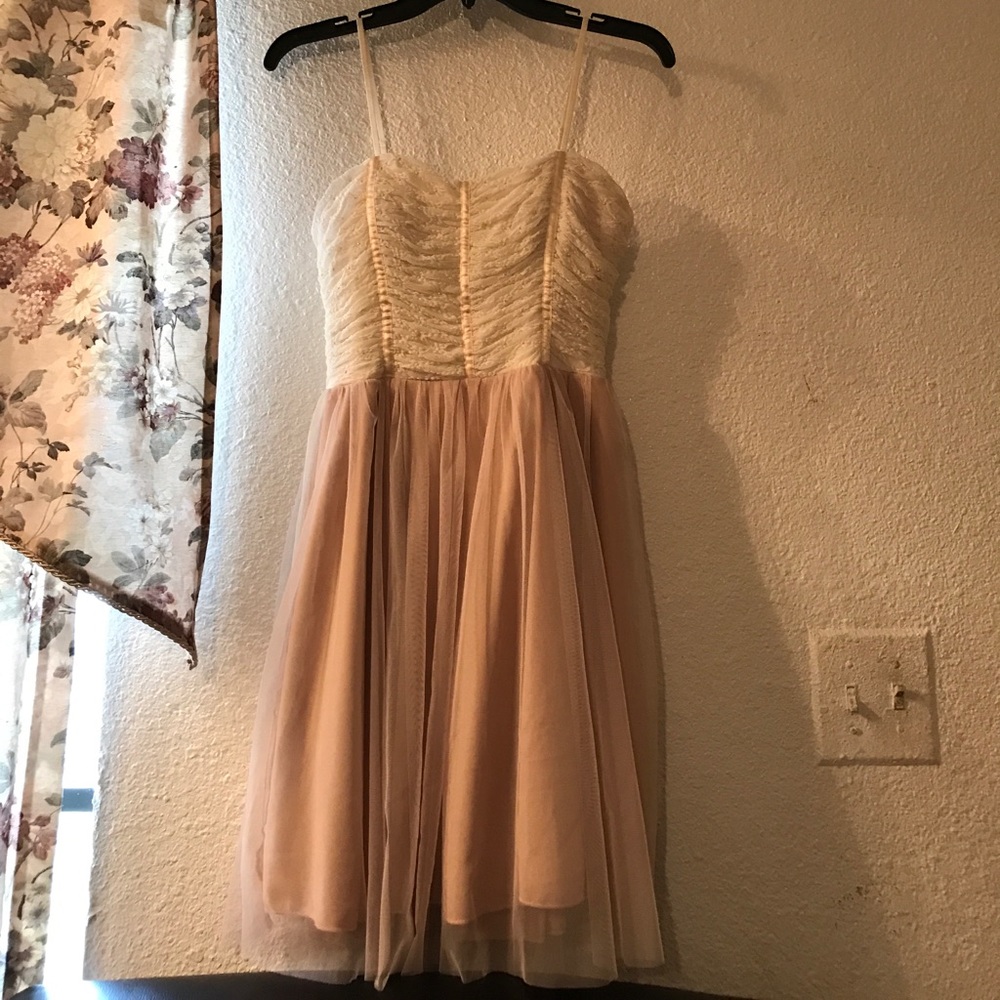 Sleeveless tulle&lace dress