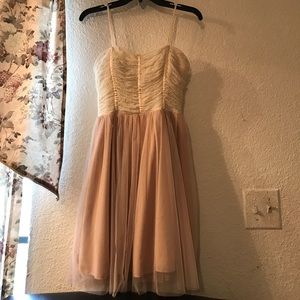 Sleeveless tulle&lace dress