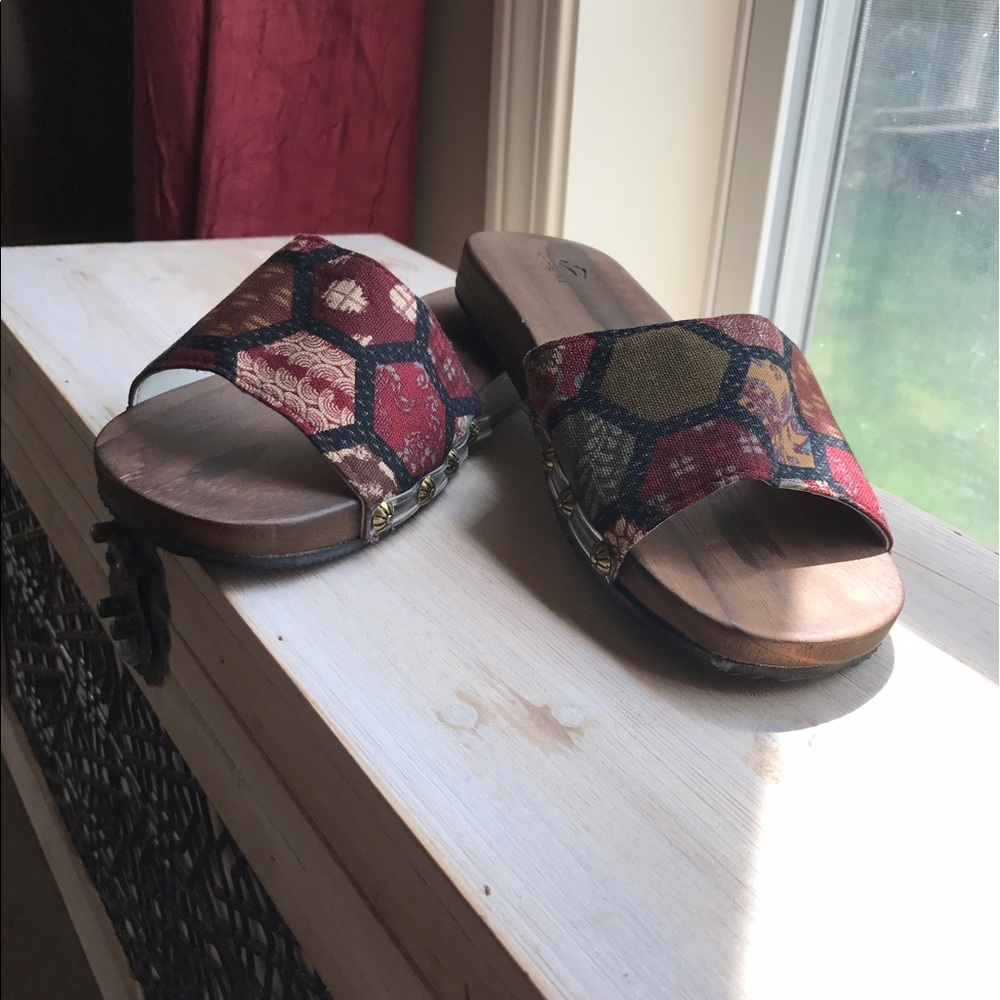 Asian wooden clogs