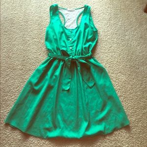 Green dress with lace back