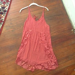 Free People cotton lace slip dress