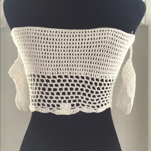 ✨ Lace summer crop top tank knitted off shoulder - Picture 6 of 6