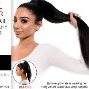 Bellami chocolate brown faux hair ponytail 28"