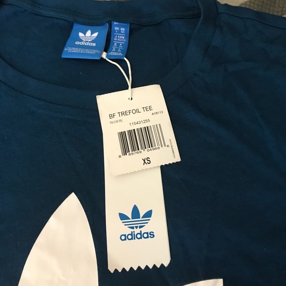 nwt adidas trefoil blue boyfriend graphic shirt - Picture 4 of 4